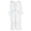 21CVBgQ0pkL.jpg Long White Lightweight Summer Cardigan 2025 Sheer Lace Mesh Crochet Boho Open Front Cover Up Swimsuit Swimwear Bathing Suit