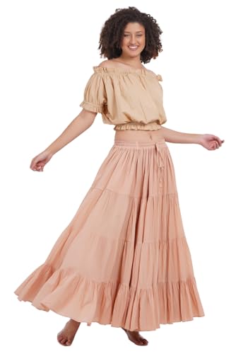 311EK0Z1qyL.jpg Women's Gypsy 25 Yard Solid Color Cotton Skirt