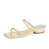 Square Open Toe Heeled Sandals Women Two Strap Chunky Heel Sandals for Women Low Block Heel Sandal Dressy