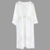 313LCUDTwKL.jpg Long White Lightweight Summer Cardigan 2025 Sheer Lace Mesh Crochet Boho Open Front Cover Up Swimsuit Swimwear Bathing Suit