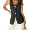 313s7Xm2T9L.jpg 2025 Womens Summer Sleeveless Vest Tops Breasted V Neck Casual Work Slim Outwear Suit Jacket.