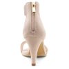 RROSE Women's Chunky Low Heels Open Toe Ankle Strap Heeled Sandals with Back Zipper Dressy Pumps Shoes for Wedding Prom Party
