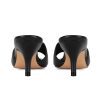 Black Kitten Heel Sandals Stiletto Low Heels Slip On Slides Mule Sandal Square Open Toe Dress Shoes for Women