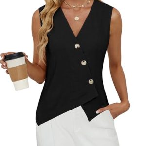 Womens Summer Tops Dressy Casual Tank Tops Business Casual Outfits Sleeveless Lightweight Work Blazers