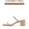 318PXElUDL.jpg Strappy Heels for Women Square Open Toe Two Strap Low Block Heel Slip on Dressy Sandals Shoes