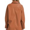 31BfLZtegeL.jpg Women Faux Leather Shacket Jacket,Spring Fall Vegan Pleather Casual Lapel Button Down Long Sleeve Shirts