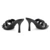 Melrose Women's High Heels Stiletto Heeled Slides, Square Open Toe One Band Slip-On Heeled Mules ?C Dressy Clear Heeled Sandals