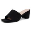 Low Block Heels for Women ?C Slip-On Mules, Square Open Toe 2.5 Inch Comfort Chunky Heeled Sandals, Trendy 2025 Casual Dress