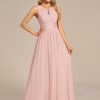 Women's Crew Neck Sleeveless A Line Hollow Out Sequin Maxi Fromal Dress 01955