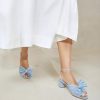 31Mxf-1XCqL.jpg Women's Bow Knot Heeled Sandals Ankle Buckle Strap Chunky Heeled Open-toe Comfortable Wedding Party Fashion Heeled