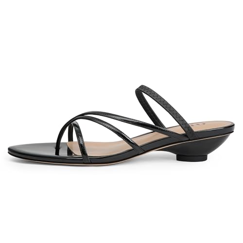 Flip Flops Thong Heels Women Heeled Sandals Low Chunky Heels Slip on Slide Sandals Kitten Heels for Women Party Dress Shoes