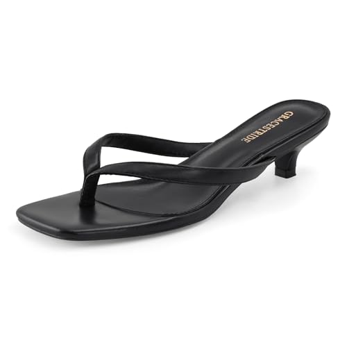 31Vzj-P5J7L.jpg Women??s Flip-Flops Kitten Heels Thong Sandals For Women Square Toe Slip On Fashion Summer Dress Sandals
