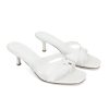 Gold Kitten Heel Sandals for Women Flip Flop Strappy Mule heels Rounded Open Toe Heeled Thong Sandals Women