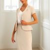 31YrfGRcCTL.jpg Women's Business Skirt Suit Set Work Office Short Sleeve Blazer Jacket Pencil Skirt