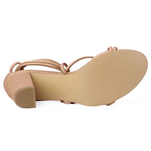 Women's Strappy Lace Up Chunky Heeled Sandals