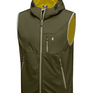 Men's Lightweight Softshell Vest Windproof Sleeveless Jacket for Travel Hiking Running Golf