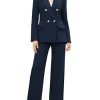 31dmH1HcdLL.jpg Women's 2 Piece Business Casual Outfits Double Breasted Blazer Dressy Wide Leg Work Pants Suits Set