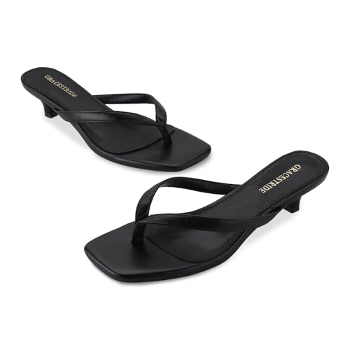 31dtkbbr6eL.jpg Women??s Flip-Flops Kitten Heels Thong Sandals For Women Square Toe Slip On Fashion Summer Dress Sandals