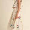 31fGA5kABL.jpg Women Floral Embroidery Dress Sleeveless 2 Piece Tank Top and Skirt Loose Fit Boho Dress