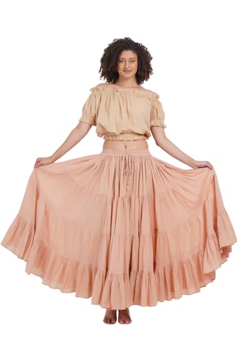 31gMVZq-ueL.jpg Women's Gypsy 25 Yard Solid Color Cotton Skirt