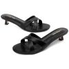 31gt-2sCwWL.jpg Womens Kitten Heels Low Heeled Sandals for Women Round Slip On Slides Cross Strap Open Toe Sandals