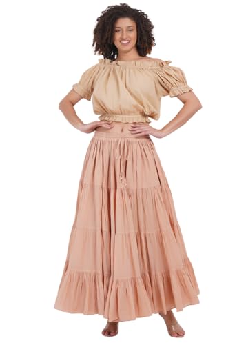 31hfVhQ5rhL.jpg Women's Gypsy 25 Yard Solid Color Cotton Skirt