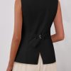 Blazer Vest for Women Trendy 2025 Dressy Business Casual Summer Button Down Sleeveless Work Suit Waistcoat Tops