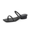 Square Open Toe Heeled Sandals Women Two Strap Chunky Heel Sandals for Women Low Block Heel Sandal Dressy