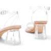 31n7qHTxW4L.jpg Women's Clear Heels Low Chunky Heel Open Toe Transparent Zebra Rhinestones Block Heeled Sandals Ankle Strap Shoes