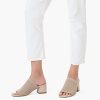 31nWbmfMCEL.jpg Knit Heeled Sandals for Women Square Open Toe Mules Block Low Heel Slip On Slides