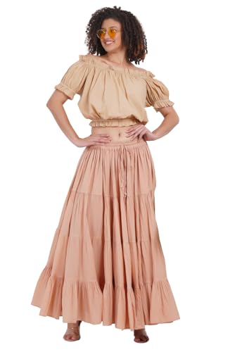 31qTy2TJB4L.jpg Women's Gypsy 25 Yard Solid Color Cotton Skirt