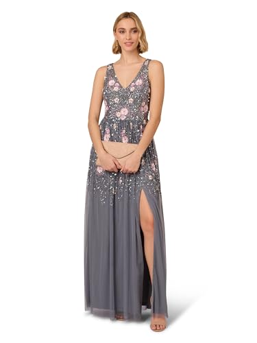 Women's Beaded Mesh Long Dress