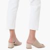 31z-0nlZPyL.jpg Knit Heeled Sandals for Women Square Open Toe Mules Block Low Heel Slip On Slides