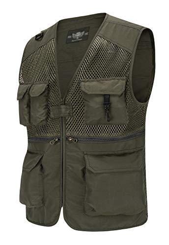 Outdoor Multi Pocket Vest Summer Casual Mesh Vest Jacket for Fishing Hunting Work Waistcoat
