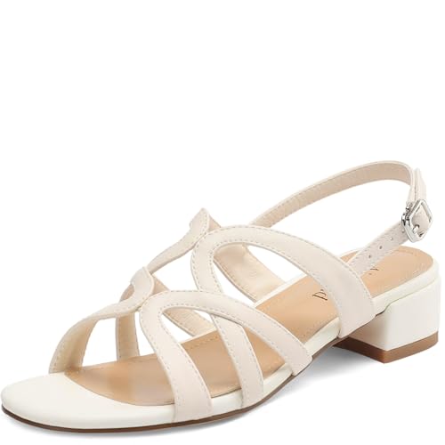 410XzzJEOML.jpg Women's Strappy Sandals Square Open Toe Low Block Heels Ankle Strap Heel for Women Dress Shoes
