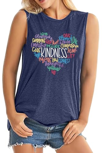 Womens Graphic Tank Tops Summer T Shirts Sleeveless Casual Loose Tunic Blouses