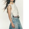 Embroidery Flower Tank Tops for Women Y2K Sleeveless Square Neck Tie Up Cropped Vest Summer Chic Going Out Blouse