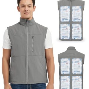 Cooling Vest for Men Hot Weather Ice Vest with 24pcs Ice Packs Lightweight & Breathable Outdoor Work Everyday Active