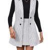 Women's 2 Piece Outfit Workwear Plaid Print Lapel Neck Vest Blazer and Skirt Set