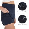 413rSk3VUmL.jpg 17" Women's Premium Cooling Silky Tech Nylon Athletic Skort with Pockets for Golf Tennis Workout and Casual Wear
