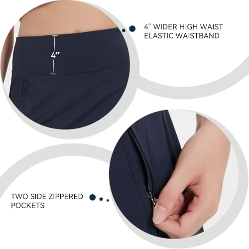 414sRfSPZwL.jpg 17" Women's Premium Cooling Silky Tech Nylon Athletic Skort with Pockets for Golf Tennis Workout and Casual Wear