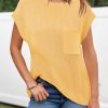 Summer Short Sleeve Sweater for Women 2025 Crew Neck Ribbed Knit Vests Trendy Pullover Tops