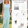 Formal Office Dresses for Women - Long Dress - Ruched Bodycon Maxi Dress Backless
