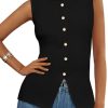 Women's Sweater Vest Button Down Summer Tank Tops 2025 Sleeveless Knit Vests Fashion Business Casual Outfits