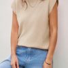 417sAQIofL.jpg Womens Cap Sleeve Sweater Vest Summer Casual Sleeveless Knit Tank Tops Loose Fit Crew Neck Shirts Pullover