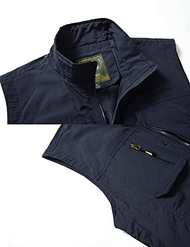 41A7FLLRnfS.jpg Men’s Fishing Vest Outdoor Work Quick-Dry Hunting Zip Reversible Travel Vest Jacket with Multi Pockets
