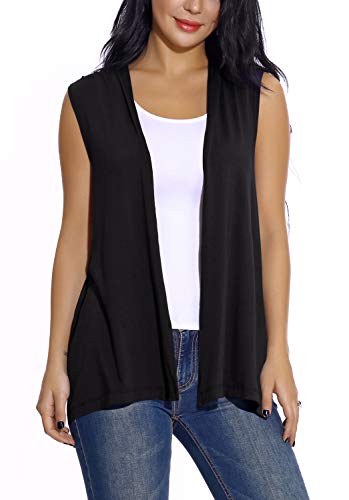 Women's Sleeveless Open Front Cardigan Vest Lightweight Cool Coat
