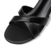 41CSEid9fYL.jpg Womens Kitten Heels Low Heeled Sandals for Women Round Slip On Slides Cross Strap Open Toe Sandals