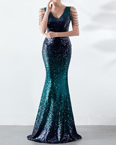 Women Sequin 1920s Formal Dresses Evening Gown Party Great Gatsby Long Mermaid Cocktail Wedding Dress