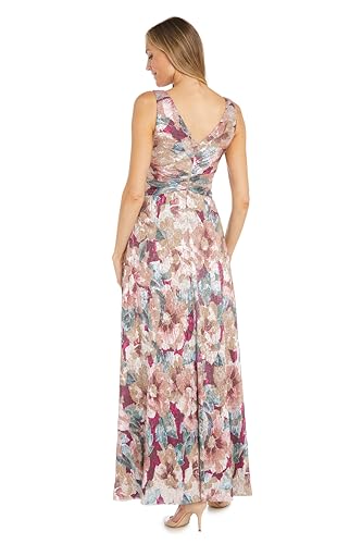 Women's Metallic Floral Formal Dress